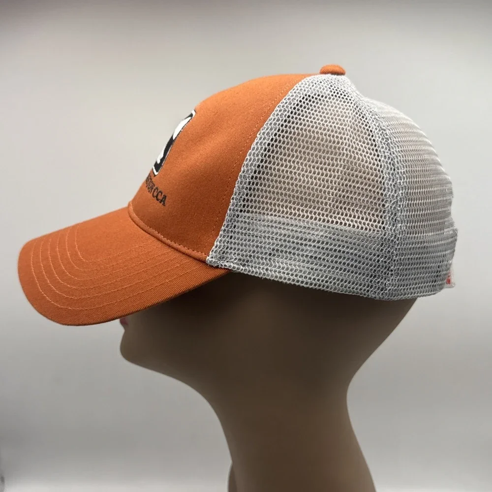 Simms Trucker Hat Cap Central Houston CCA Orange Mesh Fishing‎ Snapback